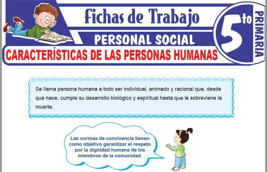 Modelos de la Ficha de Características de las personas humanas para Quinto de Primaria