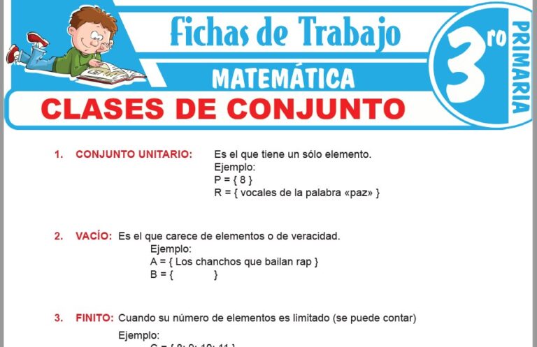 Unión e intersección de conjuntos para Tercero de Primaria – Fichas