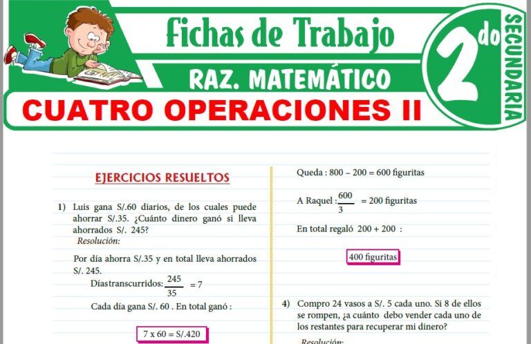 Razonamiento Matemático para Segundo de Secundaria - 22 Fichas