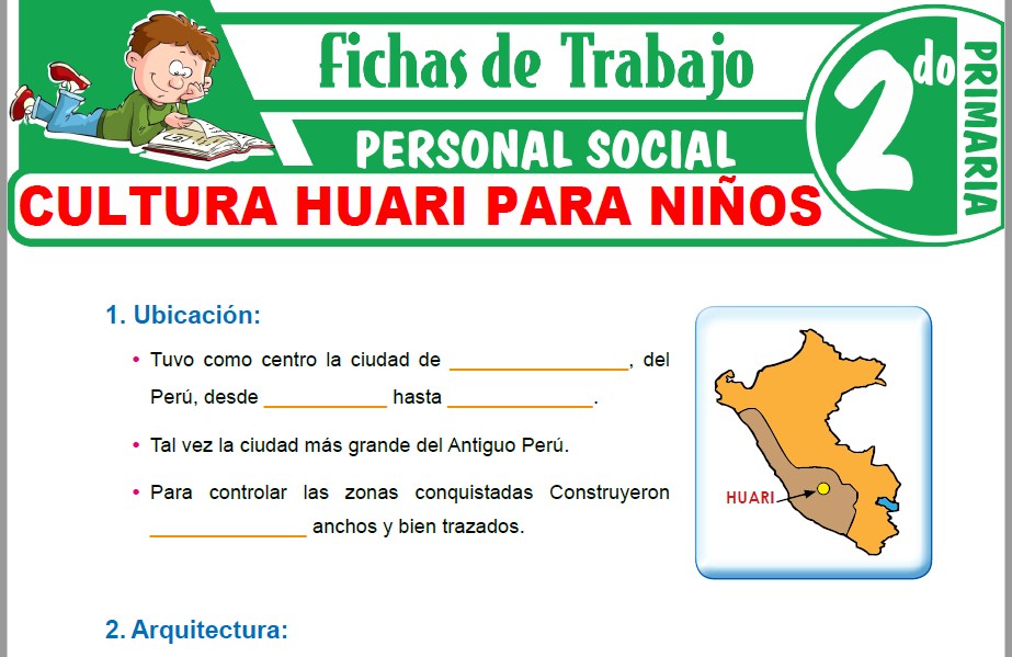 Modelos de la Ficha de Cultura Huari para Niños para Segundo de Primaria