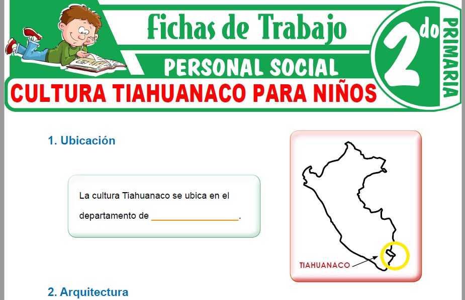 Modelos de la Ficha de Cultura Tiahuanaco para Niños para Segundo de Primaria