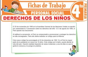 Normas de convivencia escolar para Cuarto de Primaria – Fichas