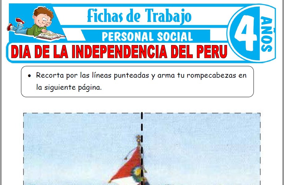 Modelos de la Ficha de Día de la Independencia del Perú para Niños de Cuatro Años