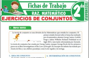 Ejercicios de conjuntos para Segundo de Secundaria – Fichas de Trabajo
