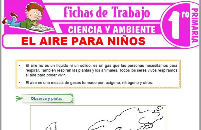El aire para niños para Primero de Primaria – Fichas de Trabajo