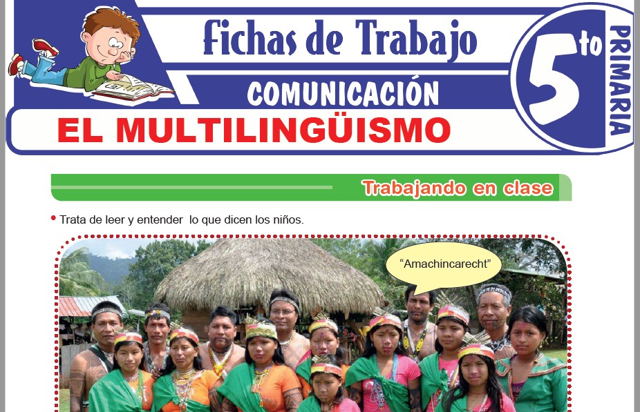 Modelos de la Ficha de El multilingüismo para Quinto de Primaria