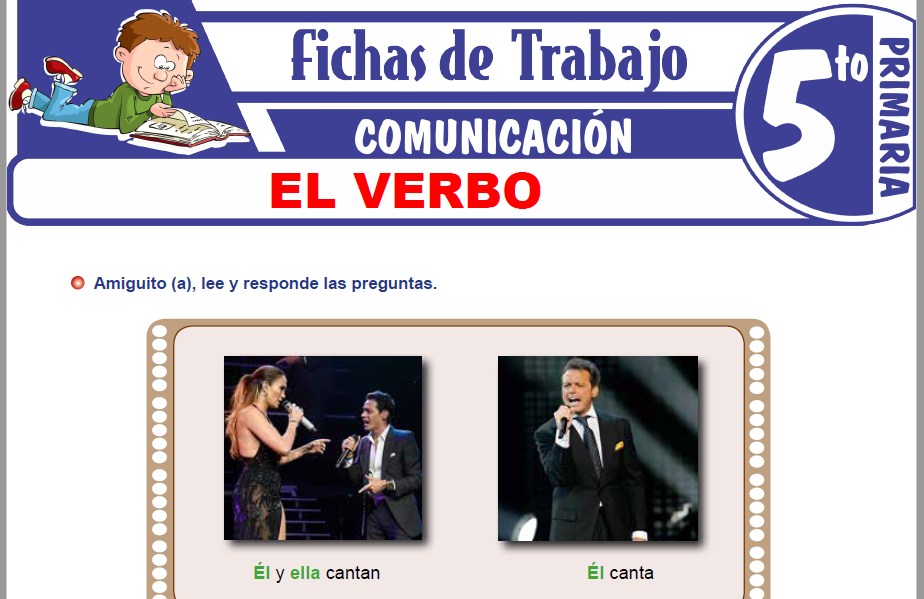 El Verbo Y Sus Accidentes Gramaticales Para Quinto De Primaria – Fichas