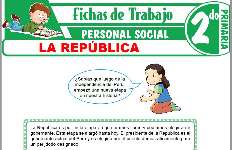 Modelos de la Ficha de La República para Segundo de Primaria