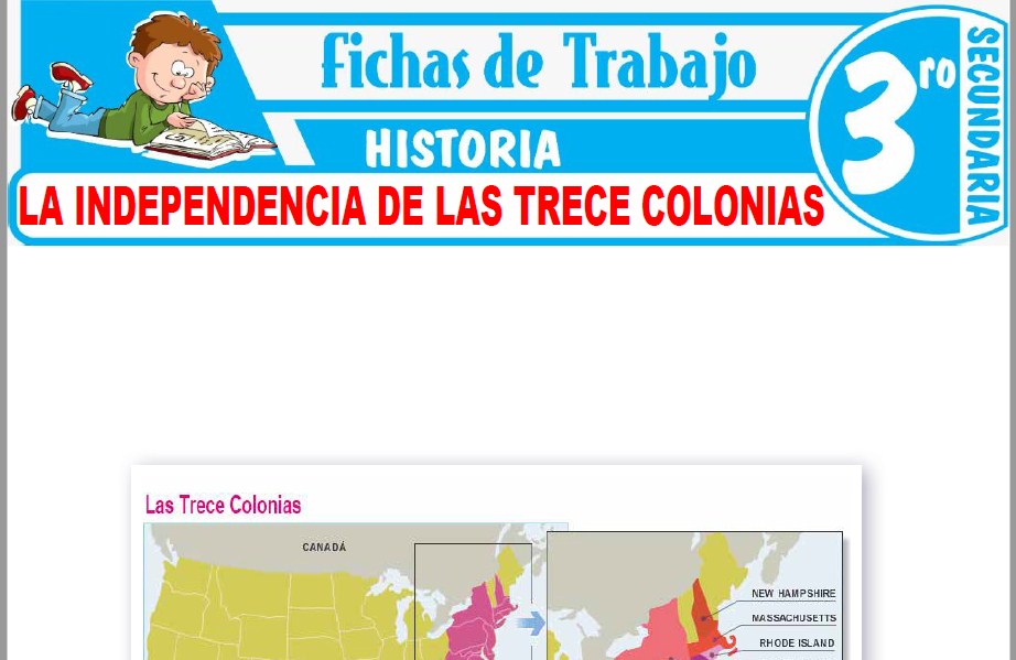 Modelos de la Ficha de La independencia de las Trece Colonias para Tercero de Secundaria