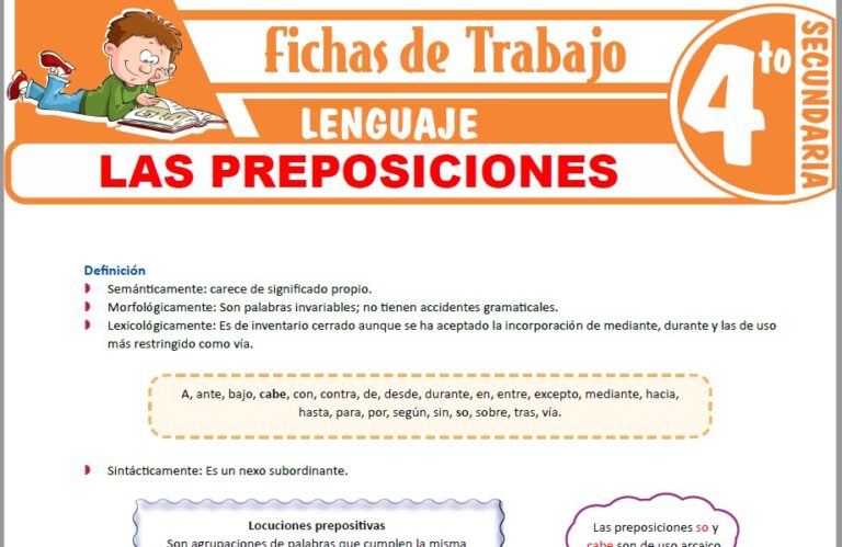 Lenguaje para Cuarto de Secundaria – Fichas de Trabajo