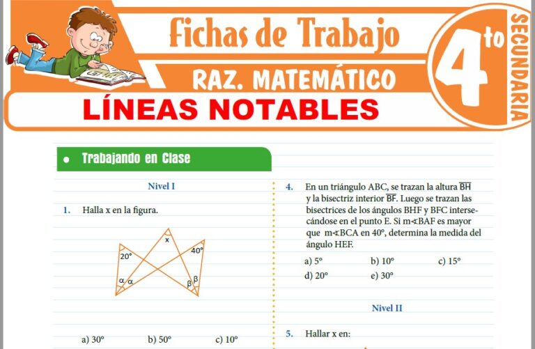 Problemas con ángulos para Cuarto de Secundaria – Fichas de Trabajo