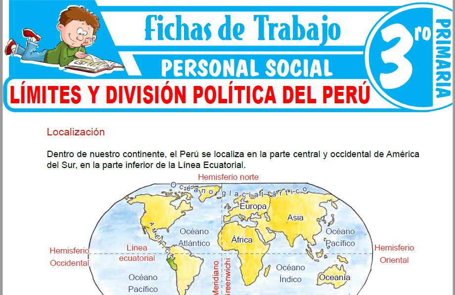 Modelos de la Ficha de Límites y división política del Perú para Tercero de Primaria
