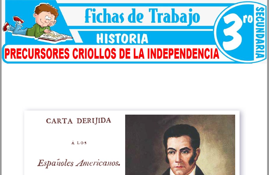 Modelos de la Ficha de Precursores criollos de la independencia para Tercero de Secundaria