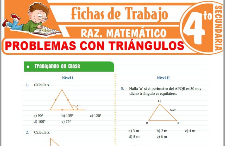 Problemas con triángulos para Cuarto de Secundaria – Fichas de Trabajo