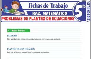 Problemas de edades para Quinto de Secundaria – Fichas de Trabajo