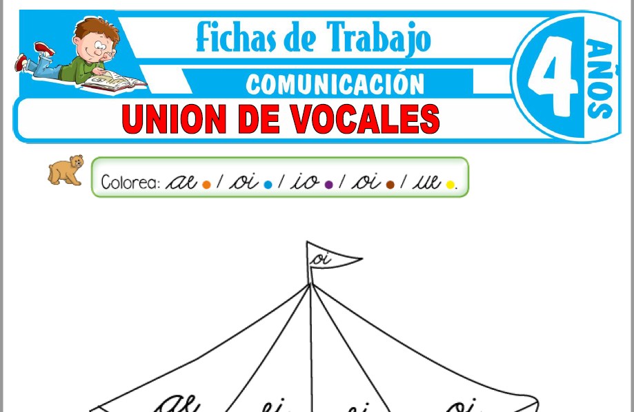 Modelos de la Ficha de Unión de vocales para Niños de Cuatro Años